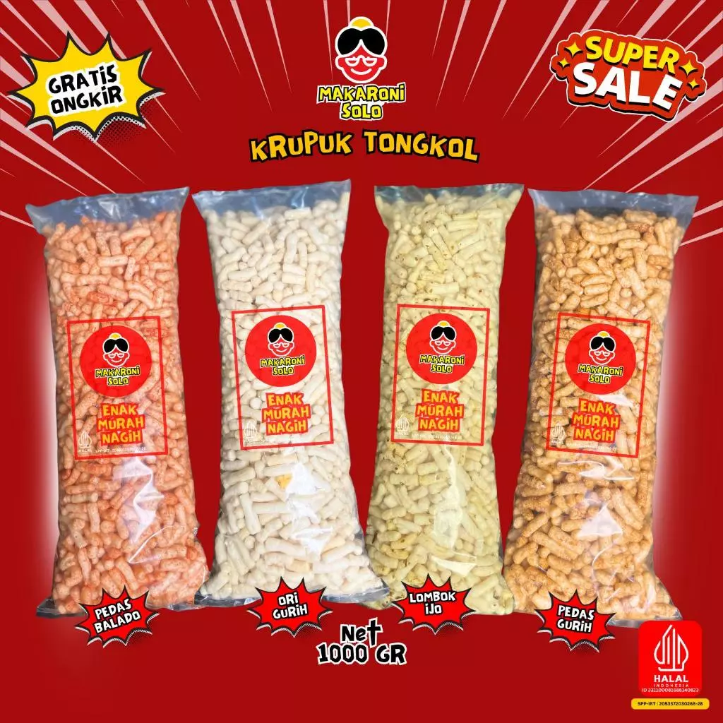 1 BALL KERUPUK TONGKOL KRUPUK HIDAYAH TONGKOL CEMILAN VARIAN RASA ORIGINAL PEDAS BALADO PEDAS ASIN GURIH