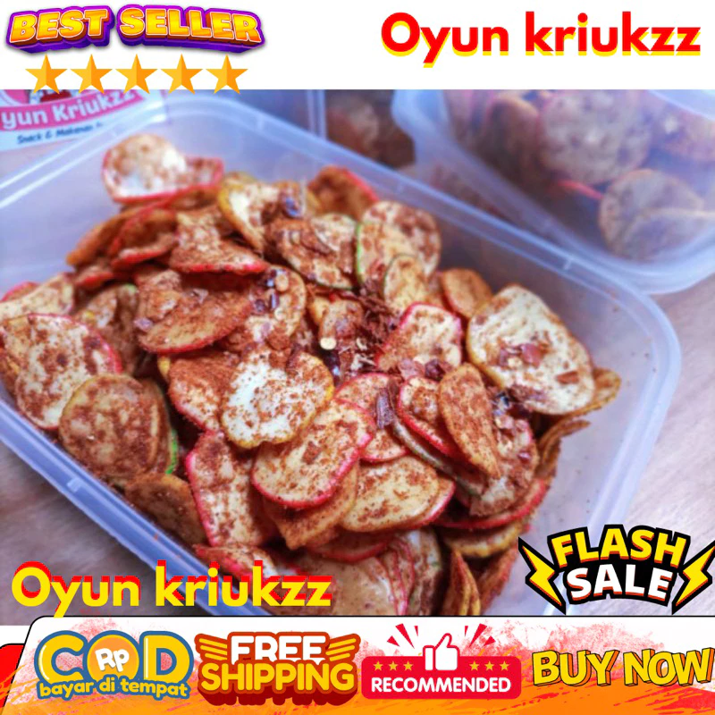 (Promo) Kerupuk Seblak Kering Kencur 150Gr Kemasan Box OYUN KRIUKZZ Termurah