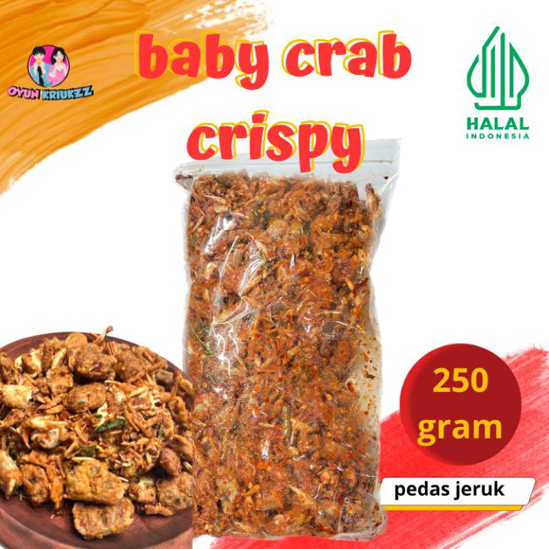 Baby Crab Crispy Pedas Daun Jeruk 250 Gram | Rajungan Crispy | Anak Kepiting
