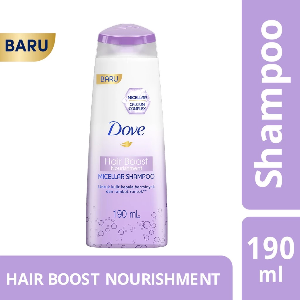 Dove Micellar Shampoo Hair Boost Nourishment Perawatan Rambut Rontok 190Ml