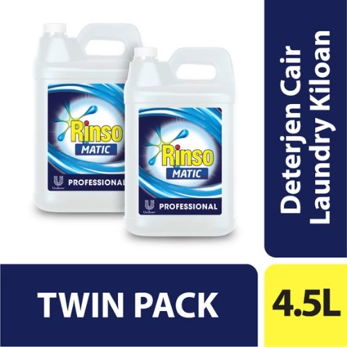Rinso Matic Professional Deterjen Laundry Kiloan Cair 4.5 L Jerigen (x2)