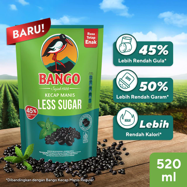 BANGO LESS SUGAR 520ML | KECAP RENDAH GULA