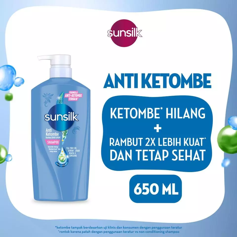 Sunsilk Shampo Tea Tree Oil Anti Ketombe Rambut Sehat dan Kuat Anti Dandruff 650ml