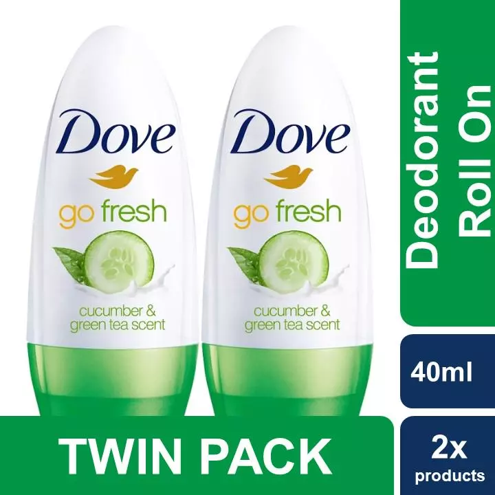 Dove Deodorant Go Fresh Cucumber Roll On 40ml Twin Pack