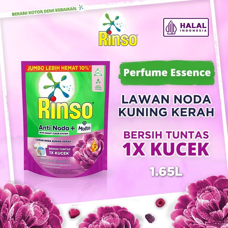 Rinso Molto Detergent Cair Deterjen Anti Noda Perfume Essence 1.65 L