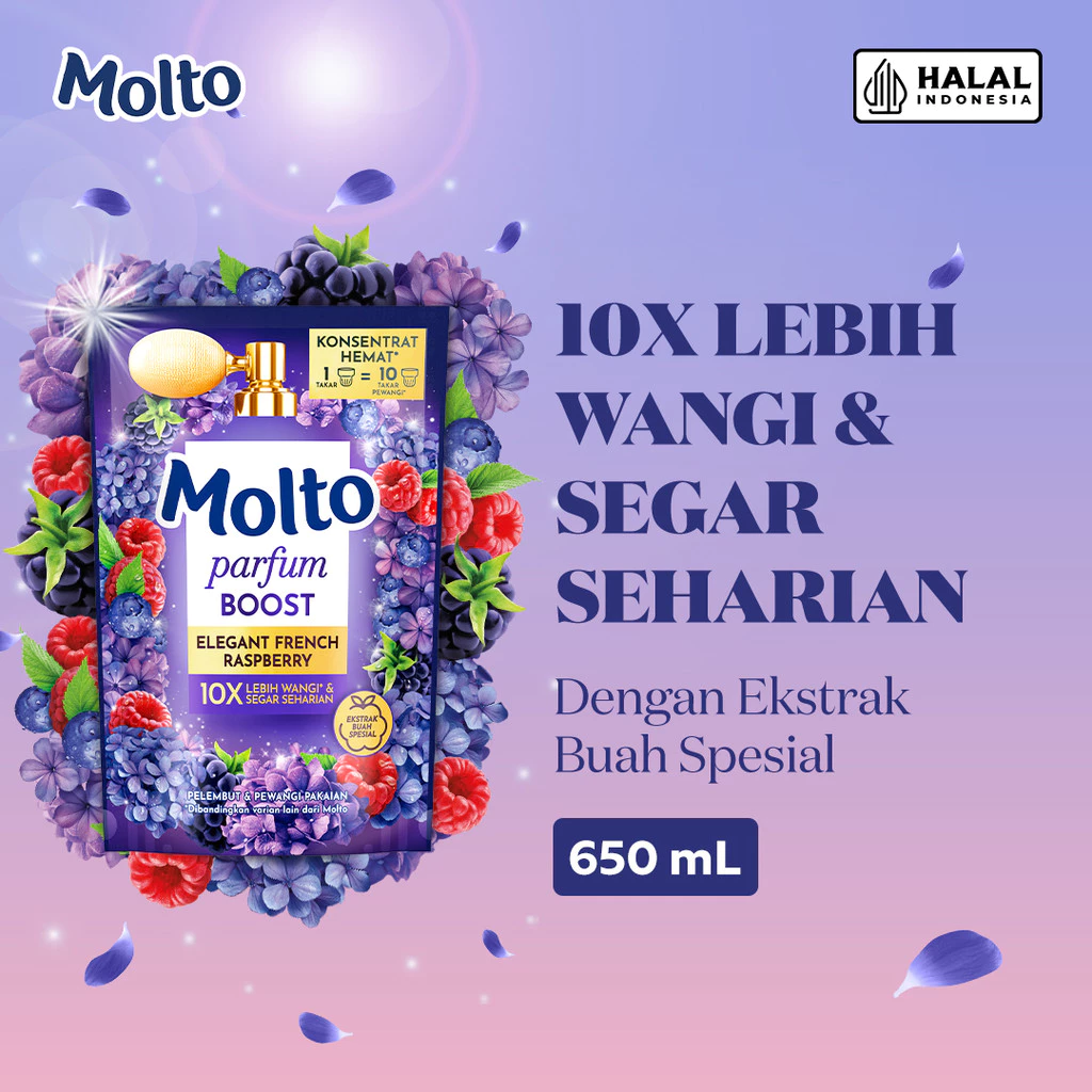 Molto Pelembut & Pewangi Pakaian Softener Konsentrat Luxury Parfum Elegant 650 mL