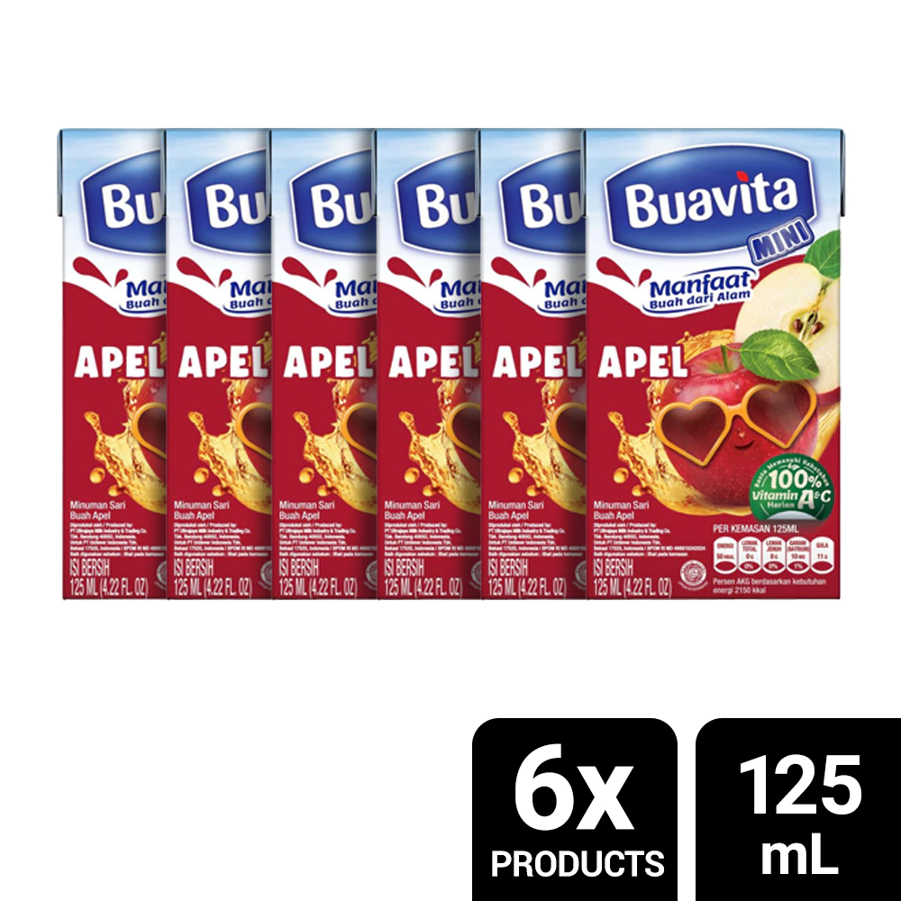Buavita Mini Juice Apel 125 ml x 6