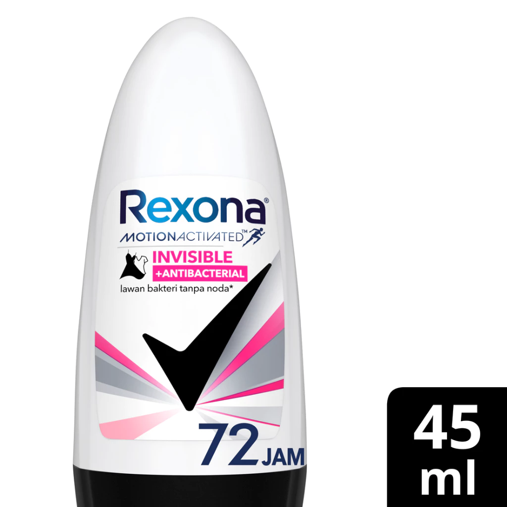 Rexona Deodorant Roll On Invisible All In One Long-lasting 45ml Anti Bakteri