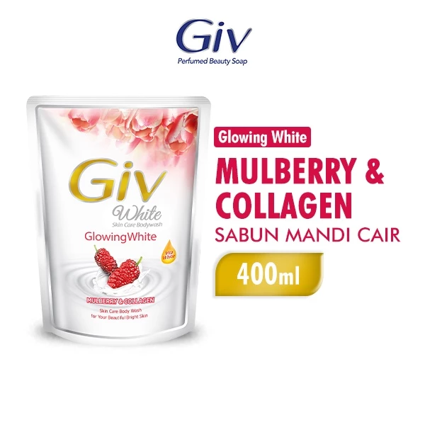 Giv White Sabun Mandi Cair Mulberry Pouch 400 ml