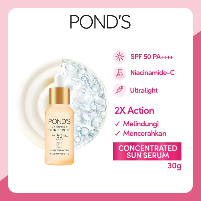 POND'S UV PROTECT SUN SERUM BOTTLE SPF50+ PA++++ UVA UVB LIGHTWEIGHT SUNSCREEN WITH NIACINAMID-C 30G