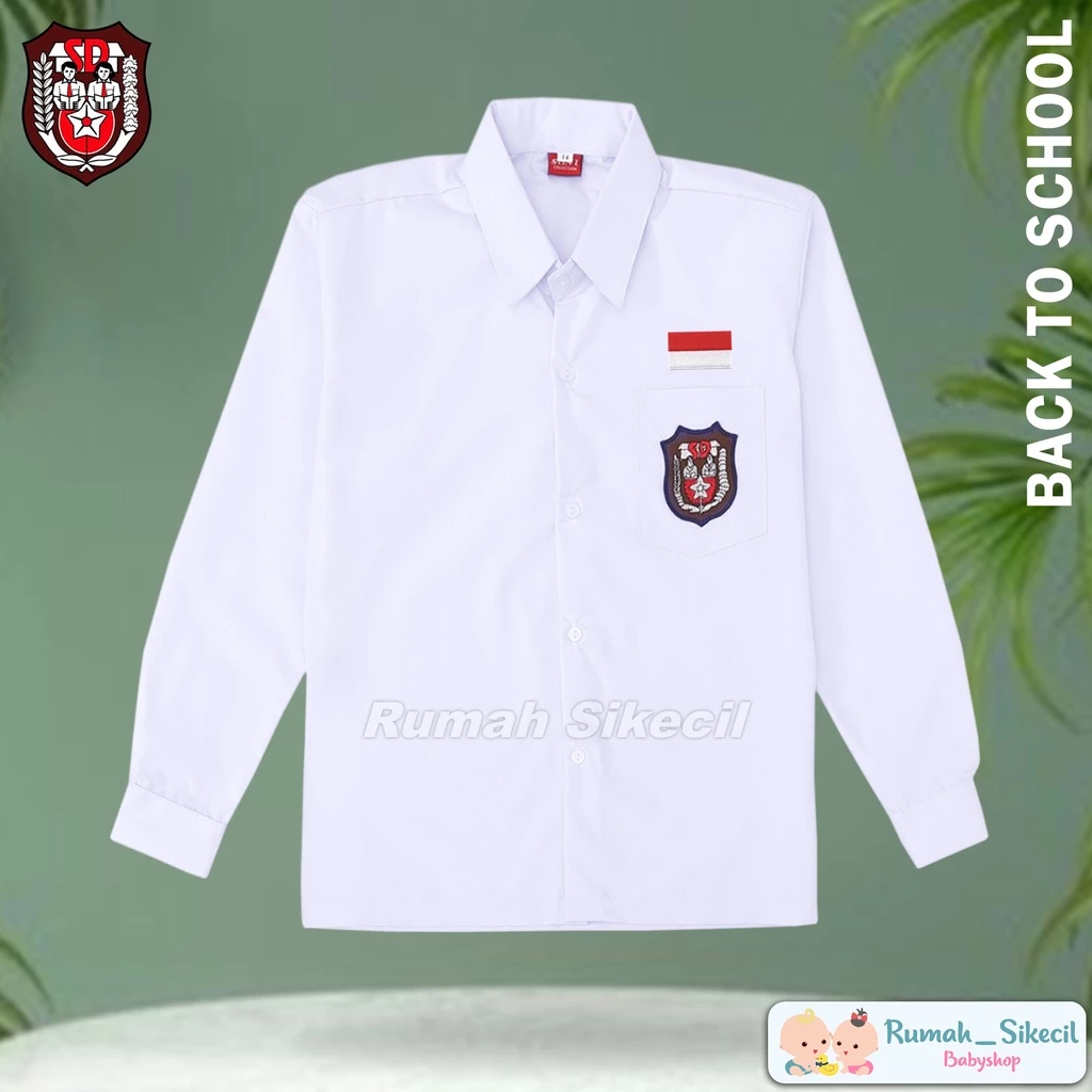 Baju Seragam Sekolah SD Putih Panjang Kelas 1-6 / Seragam Sekolah Baju Putih Panjang SD Kelas 1 2 3 4 5 6 / Seragam Sekolah SD Baju Putih Panjang Kemeja Sekolah SD Laki Laki Perempuan Kain Katun Tebal Adem / Baju Seragam Putih SD Lengan Panjang