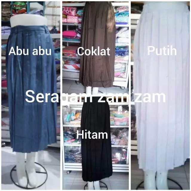 SERAGAM SMA rok panjang sma abu abu coklat hitam putih