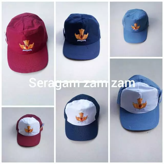 Topi sd,smp,sma seragam sekolah sd topi merah sd