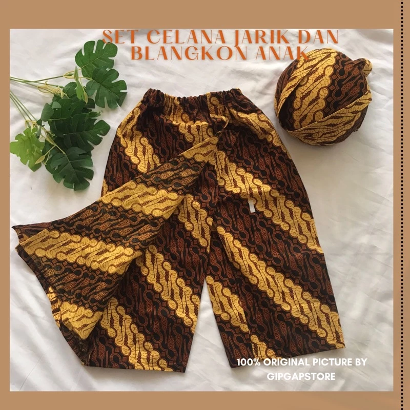 Celana Rok Jarik Batik Anak Dan Blangkon Setelan