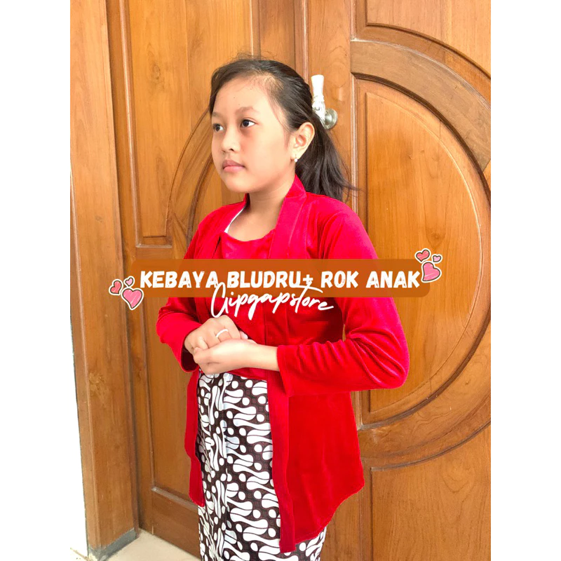 kebaya kutubaru bludru polos anak || kebaya kutubaru anak seragaman baju adat jawa anak perempuan usia 4-12tahun