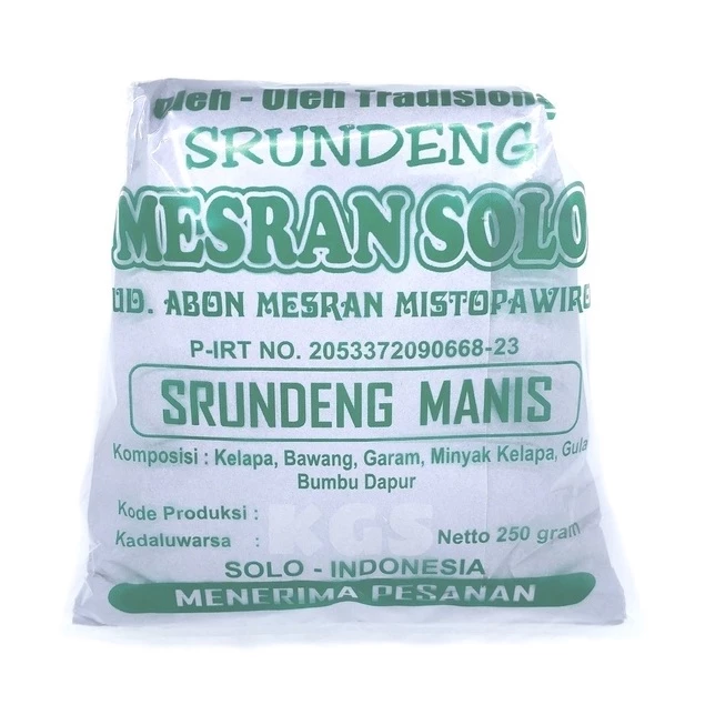 SERUNDENG SRUNDENG MESRAN SOLO PEDAS MANIS 250 Gr KHAS SOLO