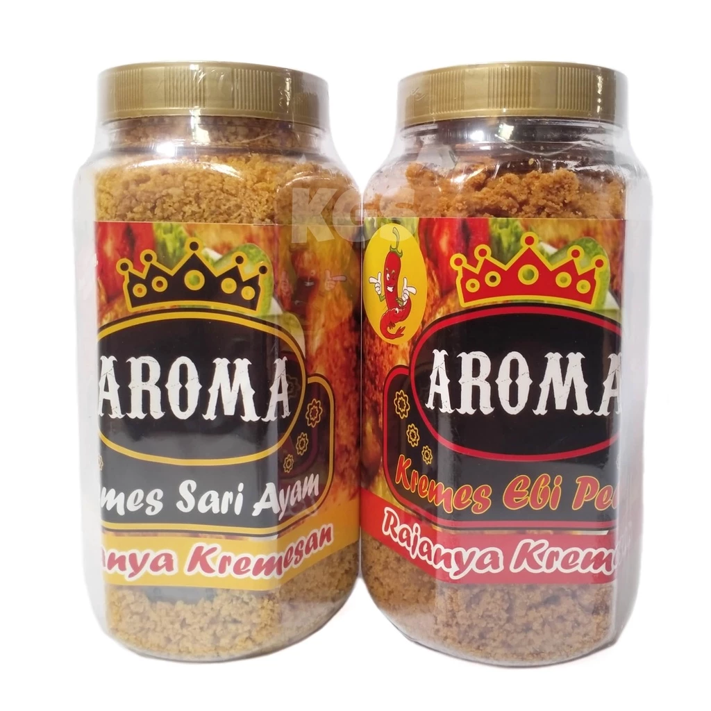 Kremes Sari Ayam Ebi Pedas Aroma 250 gram Kemasan Toples - Makanan Siap Saji Khas Solo