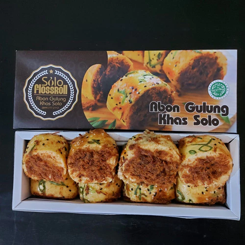Abon Sapi Gulung MANIS Merk Solo Flossroll Isi 8 Potong Oleh-Oleh Khas Solo