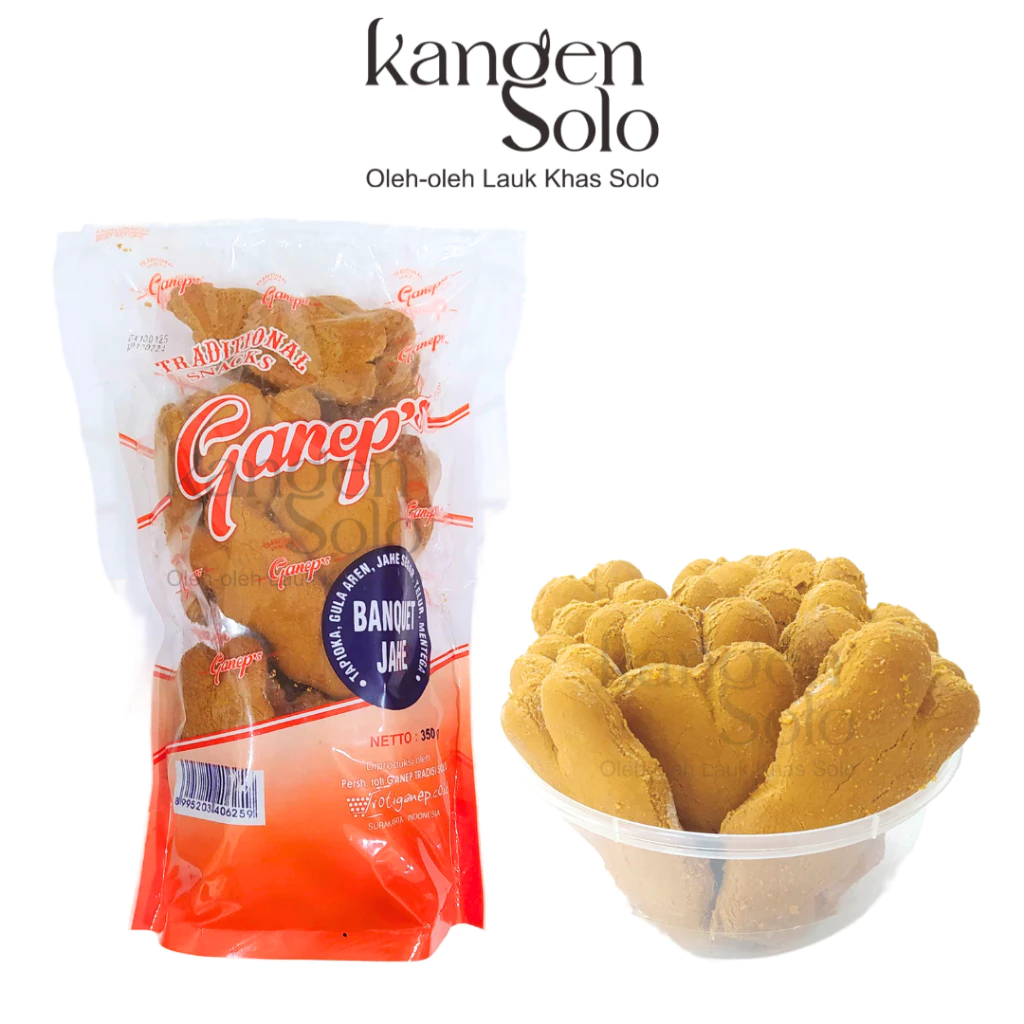 Kue Jahe Bangket Ganeps Cemilan Tradisional Khas Solo 350 Gram