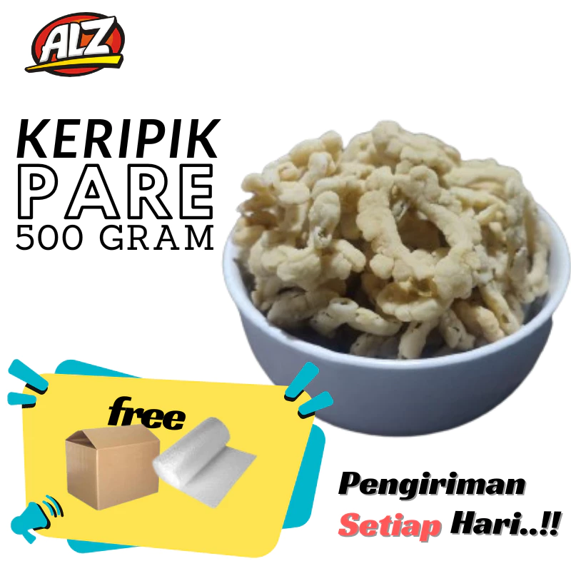 ALZ KERIPIK PARE 500 GRAM MAKANAN CEMILAN OLEH OLEH KHAS KARANGANYAR SOLO
