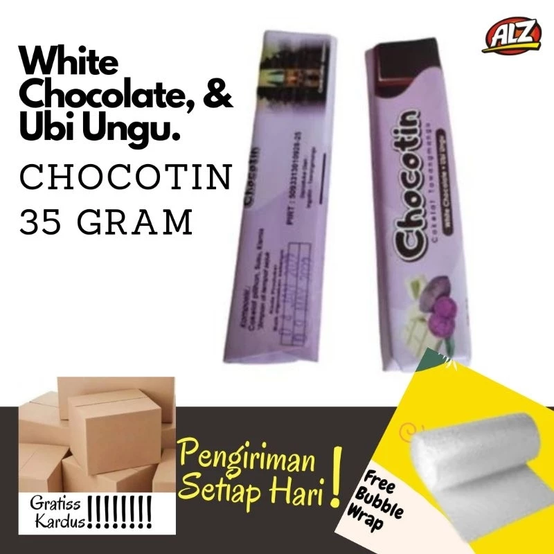 White Chocolate mix Ubi Ungu 35 Gram Cokelat Chocotin Oleh oleh Karanganyar