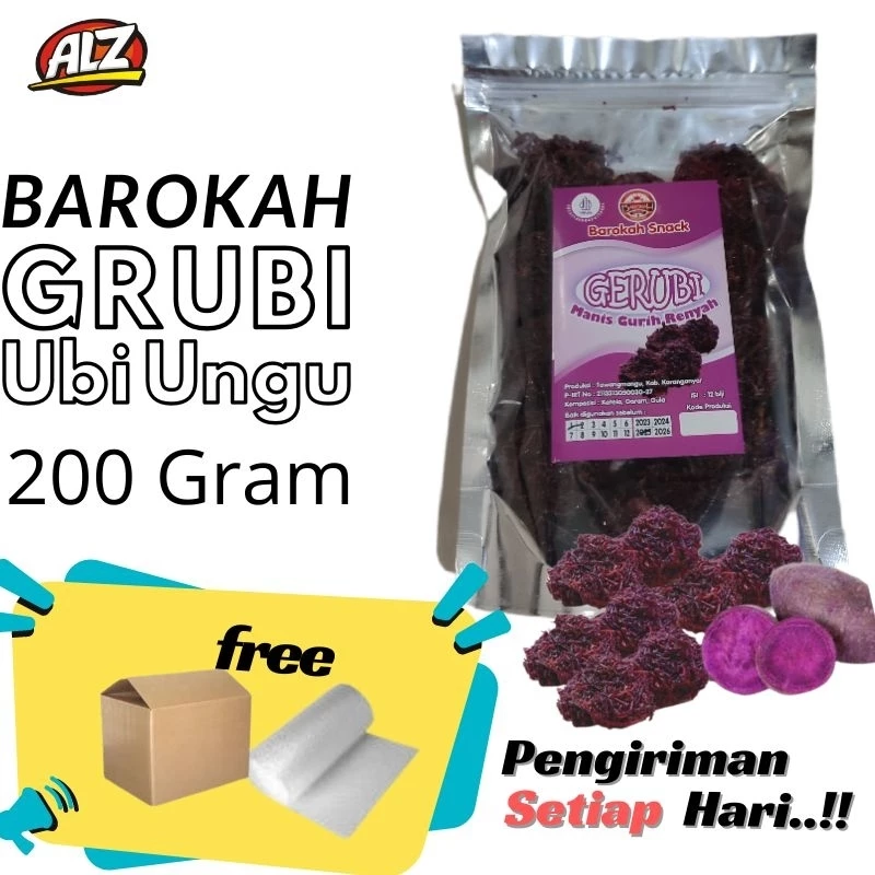 Grubi Ubi Ungu Barokah isi 12, Berat 250 gram, Khas Karanganyar / Solo