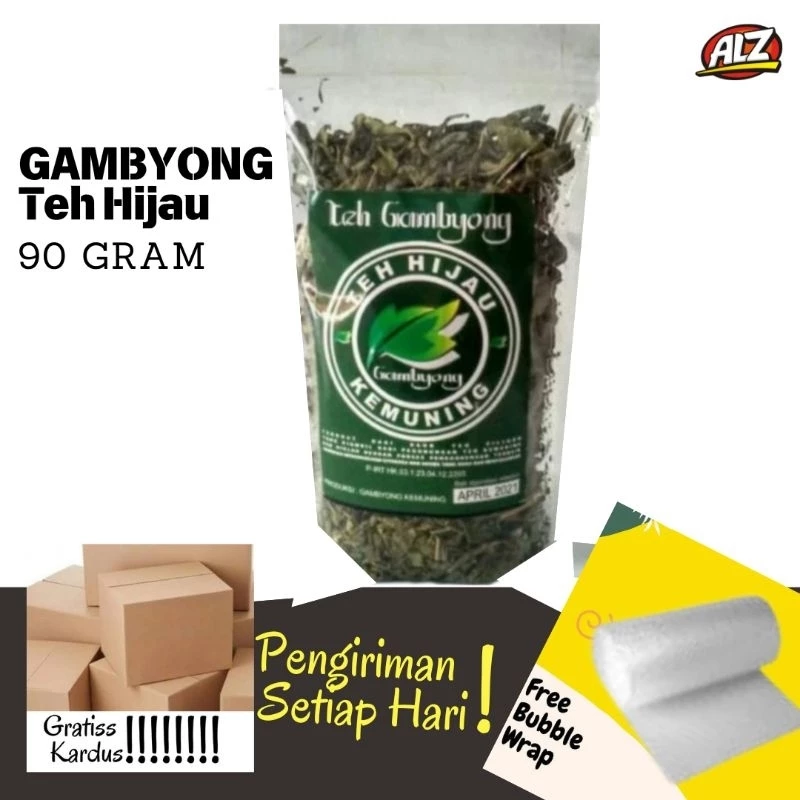 Teh Hijau Gambyong 90 Gram Oleh - Oleh Khas Kebun Teh Kemuning Karanganyar / Solo