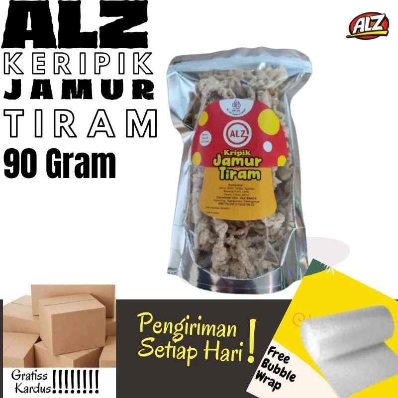 ALZ KERIPIK JAMUR TIRAM 90 GRAM CEMILAN MAKANAN OLEH OLEH KHAS KARANGANYAR SOLO