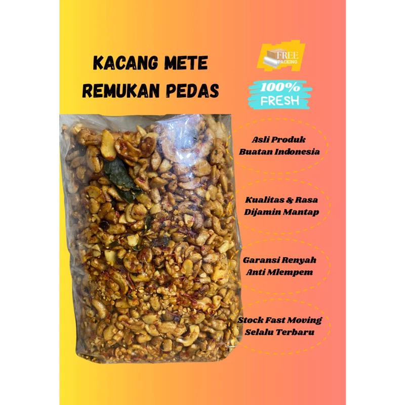 KACANG METE PATAHAN PEDAS MANIS DAUN JERUK-KACANG METE MATANG REMUKAN PEDASMANIS DAUN JERUK-KACANG METE MATANG PECAHAN