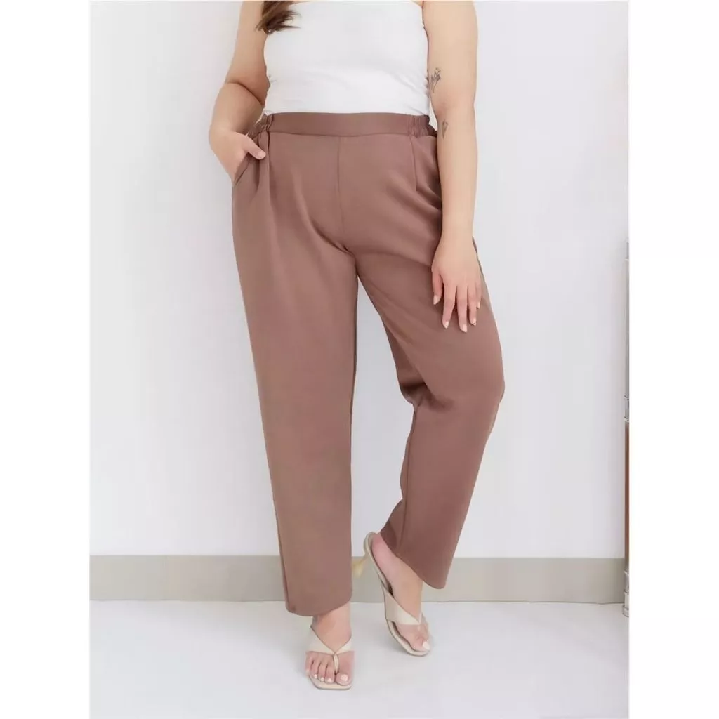 Celana Jumbo Wanita Highwaist Premium / Celana Panjang Wanita Kekinian Ootd Remaja Dewasa Terbaru 2024 Trendy Hits Viral Celana Jumbo Scuba Premium Tebal Pinggang Karet Elastis Melar