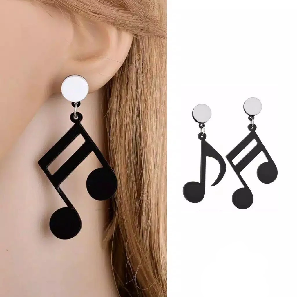 Anting Tusuk Wanita Model Korea Elegant Motif Nada / Anting Gantung Kekinian 516