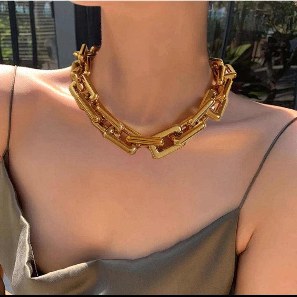 Kalung Fashion Wanita Kalung Panjang Model Rantai Square Kotak 642