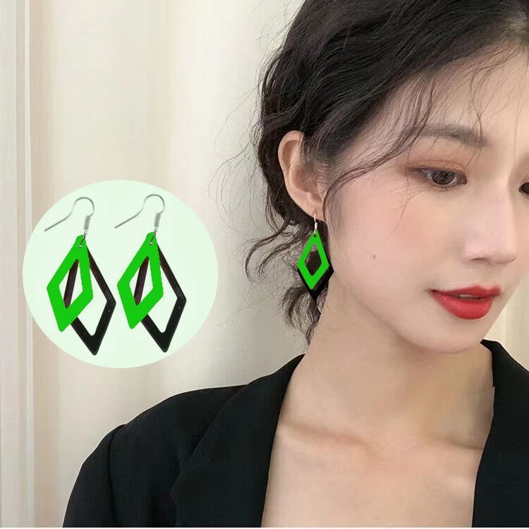 Anting fashion wanita anting hook panjang double diamond 2 colors 650