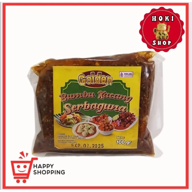 Golden Bumbu Kacang Serbaguna 100gr / Bumbu Kacang Untuk Gado2 - Pecel - Tahu Tek - Sate dll / Bumbu Kacang Instan