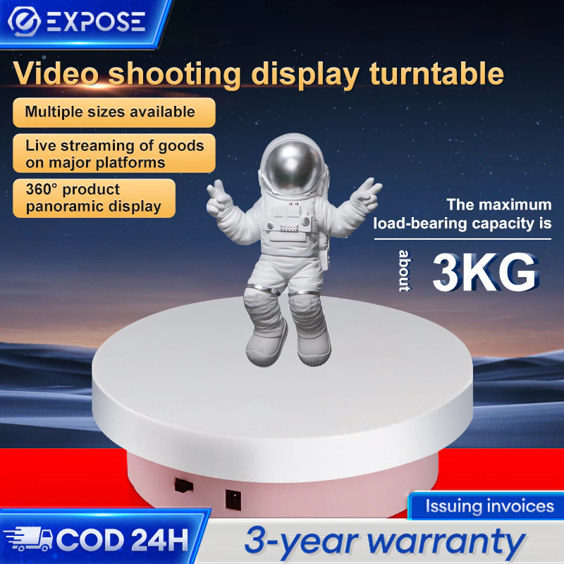 Rotating Display Stand 360 Base 13/20cm Mirror Besar Live Produk Mini Video Shooting Turntable Stand